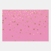 Roze Gouden Confetti Inpakpapier Vel (Voorkant)