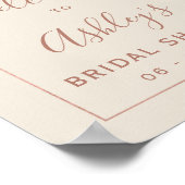 Roze gouden confetti ivoor bruiloft welcome poster (Hoek)