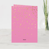 Roze Gouden Confetti Kaart (Achterkant)