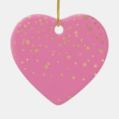 Roze Gouden Confetti Keramisch Ornament (Achterkant)
