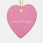 Roze Gouden Confetti Keramisch Ornament (Links)