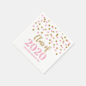 Roze Gouden Confetti Klasse van 2020 Afstuderen Servet (Hoek)