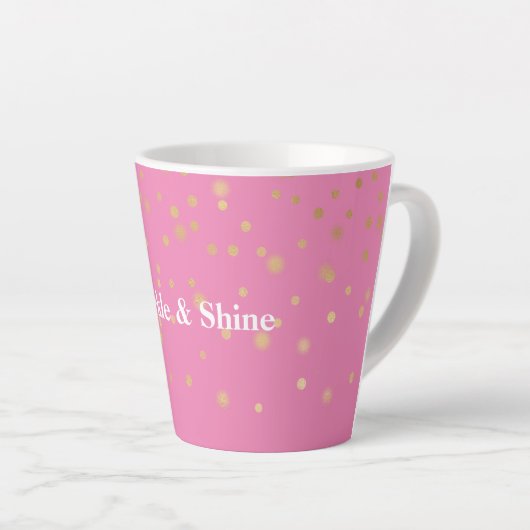 Roze Gouden Confetti Latte Mok (Rechterhoek)