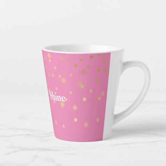 Roze Gouden Confetti Latte Mok (Rechts)