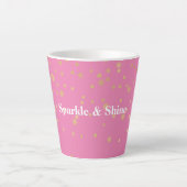 Roze Gouden Confetti Latte Mok (Voorkant)