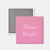 Roze Gouden Confetti Magneet (Voorkant / Achterkant)