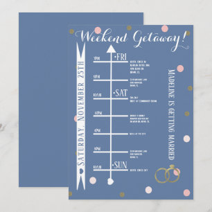 Roze Gouden Confetti Meidenavond Uitstapje Kaart