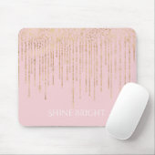 Roze Gouden Confetti Muismat (Met muis)