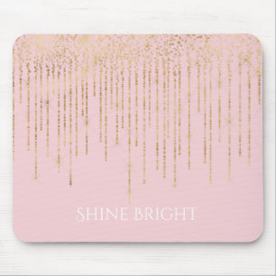 Roze Gouden Confetti Muismat