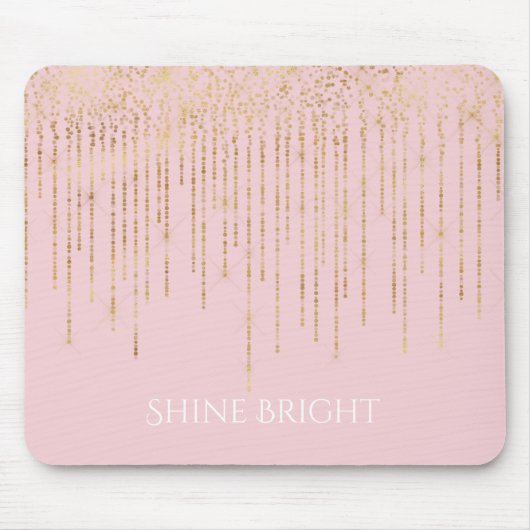 Roze Gouden Confetti Muismat (Voorkant)