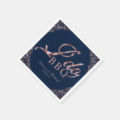 Roze Gouden Confetti Navy I Do BBQ Verloving Feest Servet (Hoek)
