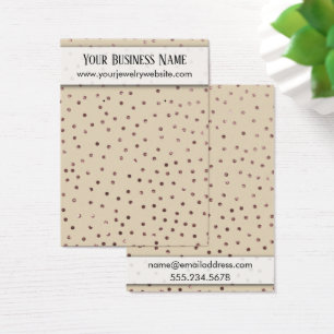 Roze Gouden Confetti op Beige Oorbellenhouderkaart Visitekaartje