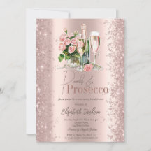Roze Gouden Confetti Parels Prosecco Bruiloftsfees