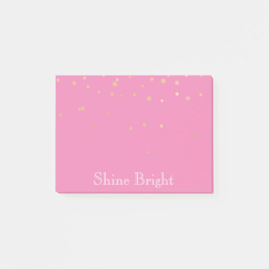 Roze Gouden Confetti Post-it® Notes (Voorkant)
