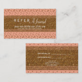Roze & Gouden Confetti Referral Klantkaart (Voorkant / Achterkant)