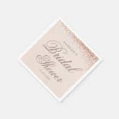Roze Gouden Confetti Script Bruiloftsborrel  Servet (Hoek)