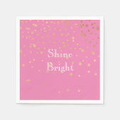 Roze Gouden Confetti Servet (Voorkant)