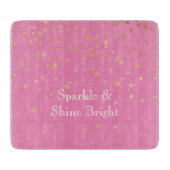 Roze Gouden Confetti Snijplank (Voorkant)