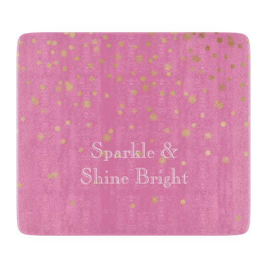 Roze Gouden Confetti Snijplank (Voorkant)