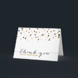 Roze & Gouden Confetti Stippen Bedankkaart<br><div class="desc">Confetti Stippen Bedankkaart 
  Stijlvolle en unieke kaarten met roze,  gouden en donkerpaarse confetti stippen. Overeenkomstige items en andere kleuren zijn beschikbaar.</div>