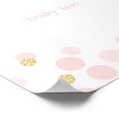 Roze Gouden Confetti Stippen Bewerkbaar Feestteken Poster (Hoek)