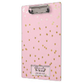 Roze Gouden Confetti Stippen Elegant Glam Geperson Klembord (Links)
