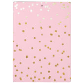 Roze Gouden Confetti Stippen Elegant Glam Geperson Klembord (Achterkant)
