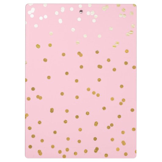 Roze Gouden Confetti Stippen Elegant Glam Geperson Klembord (Achterkant)