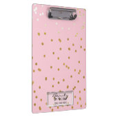 Roze Gouden Confetti Stippen Elegant Glam Geperson Klembord (Rechts)