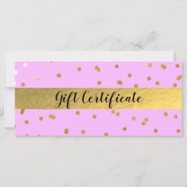 Roze & Gouden Confetti Stippen Glam Cadeaubon