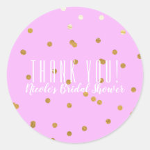 Roze & Gouden Confetti Stippen Modern Feest Favori