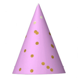 Roze & Gouden Confetti Stippen Moderne Glamour Feesthoedjes