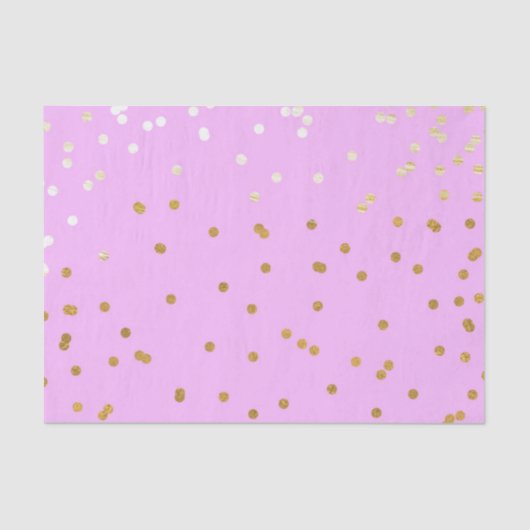 Roze & Gouden Confetti Stippen Moderne Glamour Gla Tissuepapier (Voorkant)
