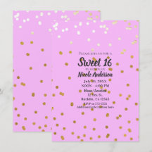 Roze & Gouden Confetti Stippen Moderne Glamour