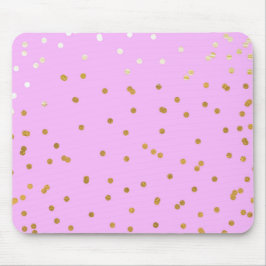 Roze & Gouden Confetti Stippen Moderne Glamour Muismat