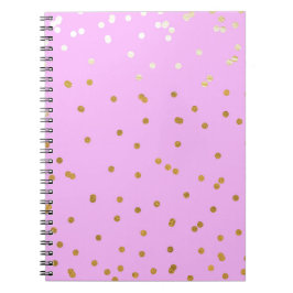 Roze & Gouden Confetti Stippen Moderne Glamour Notitieboek