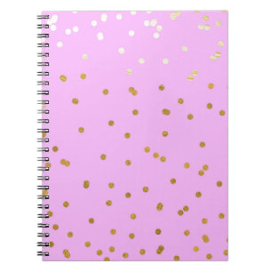 Roze & Gouden Confetti Stippen Moderne Glamour Notitieboek