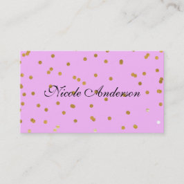Roze & Gouden Confetti Stippen Moderne Glamour Visitekaartje