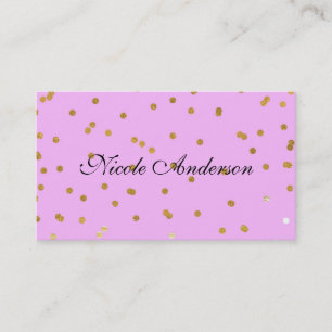 Roze & Gouden Confetti Stippen Moderne Glamour Visitekaartje