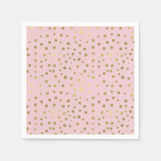  Roze Gouden Confetti Stippen Servet (Voorkant)