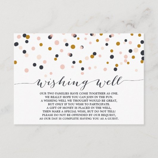 Roze & Gouden Confetti Stippen Wensput Kaart (Voorkant)