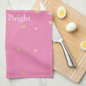 Roze Gouden Confetti Theedoek (Quarter Fold)