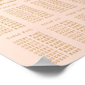 Roze & Gouden Confetti Trouw Zittijd Chart Poster (Hoek)