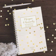 Roze Gouden Confetti Trouwplanner voor Koppels