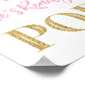 Roze Gouden Confetti Ze is klaar om te Poppen teke Poster (Hoek)