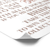 Roze Gouden Confetti Zeg Niet Bruid Spel Bord Poster (Hoek)