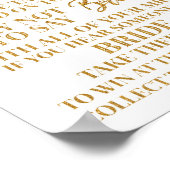 Roze Gouden Confetti Zeg Niet Bruid Spel Bord Poster (Hoek)