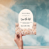 Roze gouden crème bloemen trouw save the date kaar acryl uitnodigingen