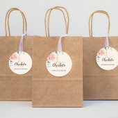 Roze gouden crème bloemige eucalyptus bedankt ronde sticker