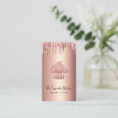Roze Gouden Cupcake Glitter Druppels QR Code Bakke Visitekaartje (Staand voorkant)